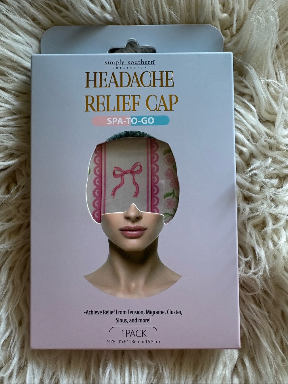 Simply Southern Headache Relief Cap Spa to Go Pink Bows Migraine Therapy Hat New